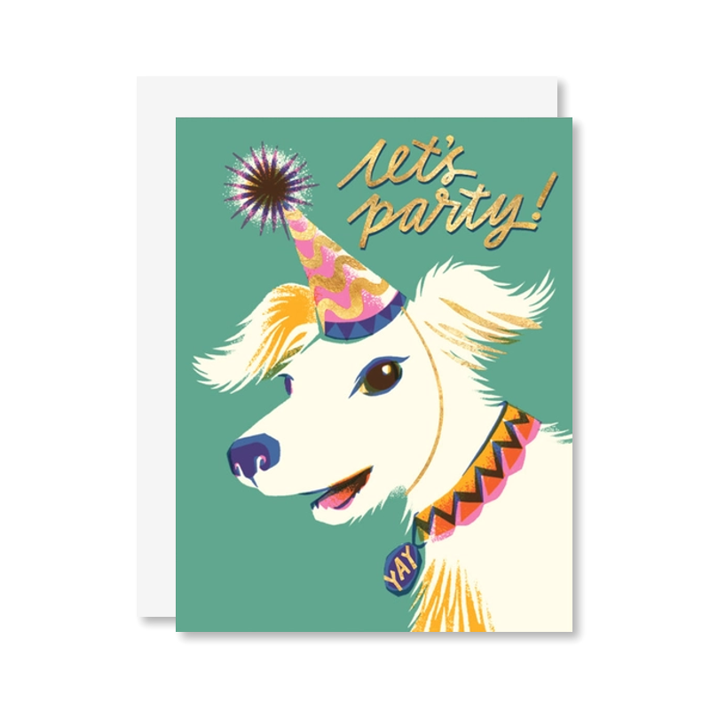 Let's Party Dog Single Card
