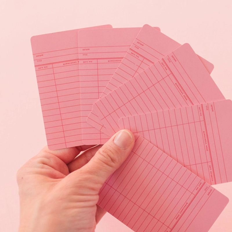 Pink Library Card Playing Cards