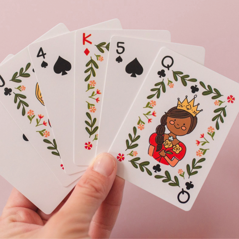 Pink Library Card Playing Cards