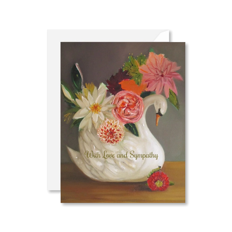 Love & Sympathy Swan Single Card