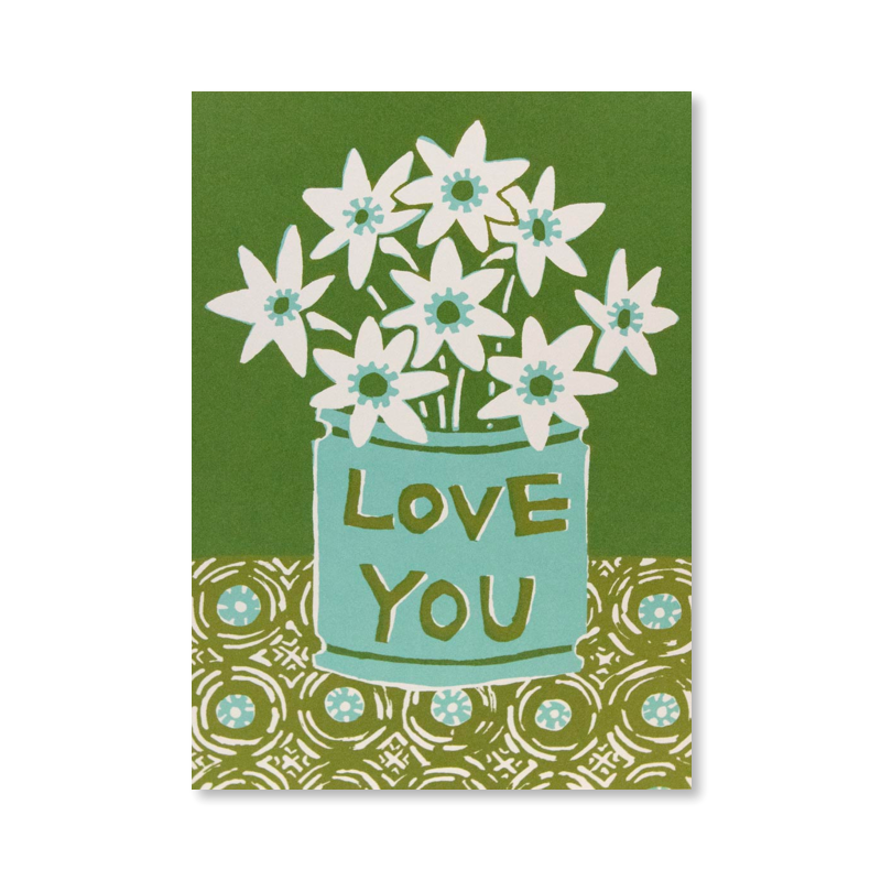 Love You Flowers Single Card
