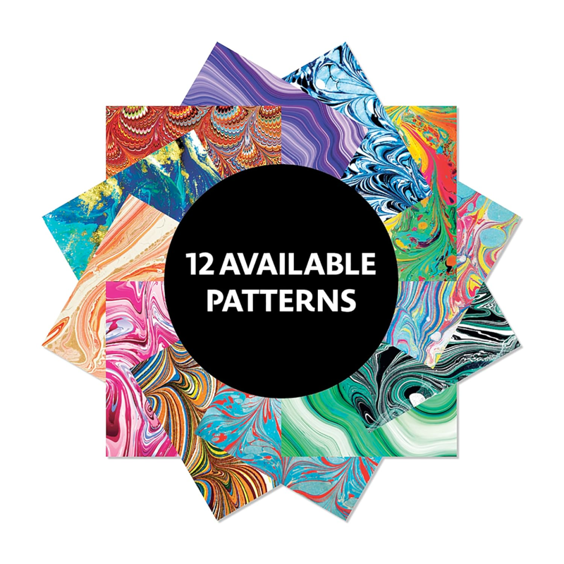 Marbled Patterns Origami Paper - 200 Sheets