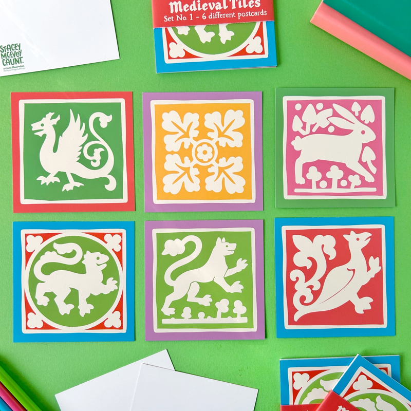 Medieval Tiles Postcard Set