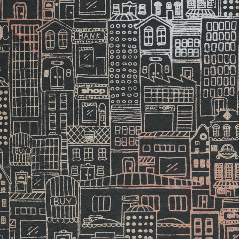 Metropolitan - Gold/Silver/Copper on Black