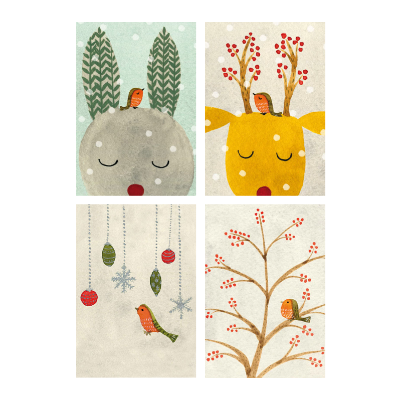 Mini Cube Little Robin Boxed Cards