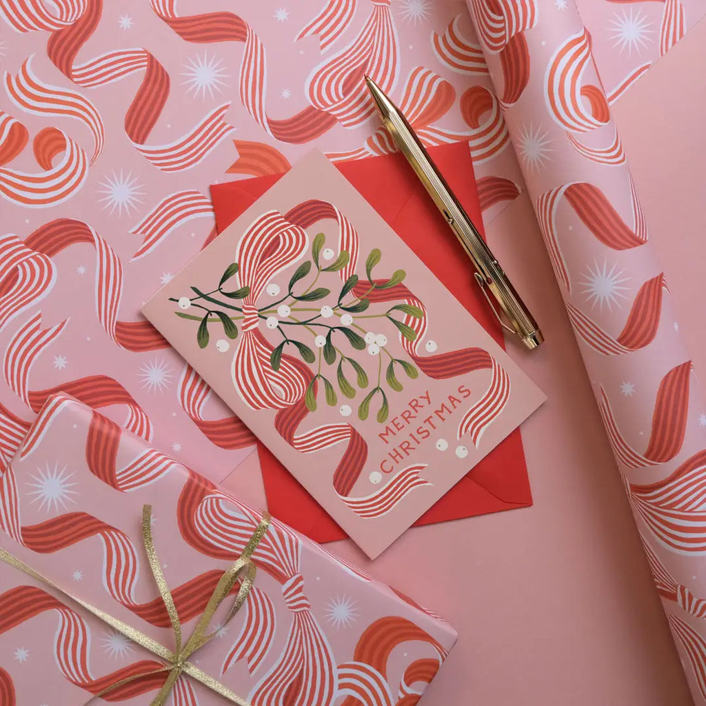 Mistletoe Ribbon Single Card