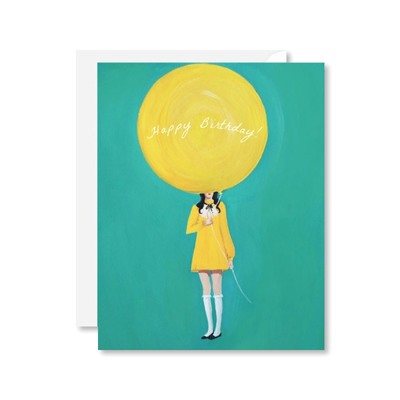 Nothing Is Happier Than A Yellow Balloon Single Card