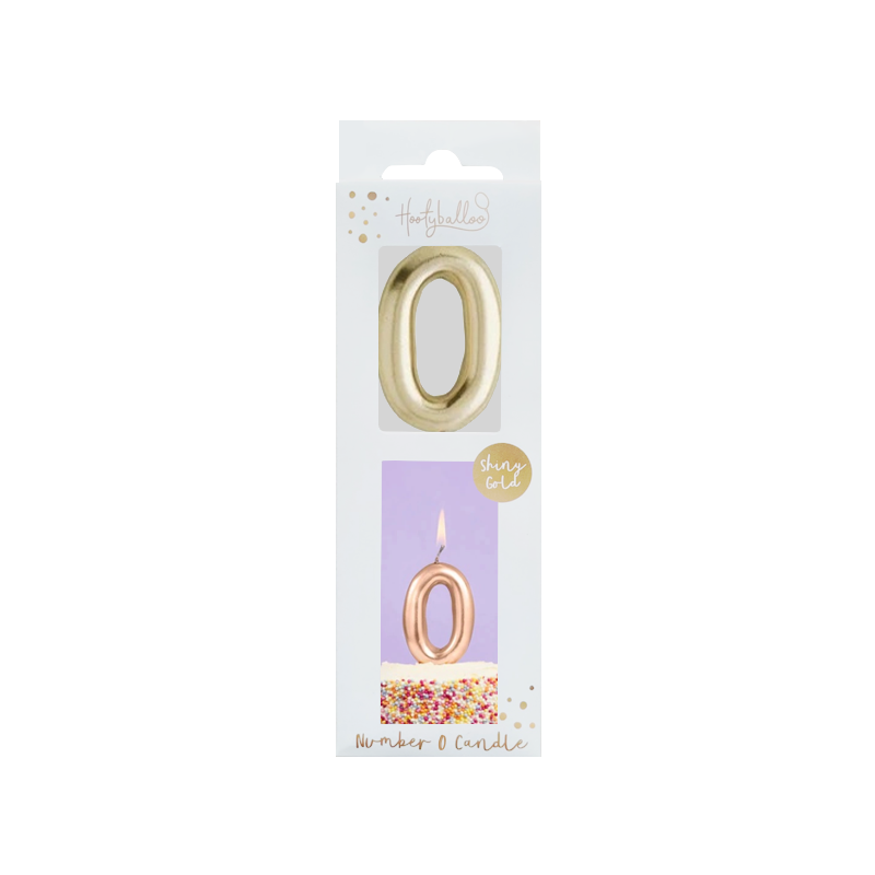 Gold Number 0 Candle