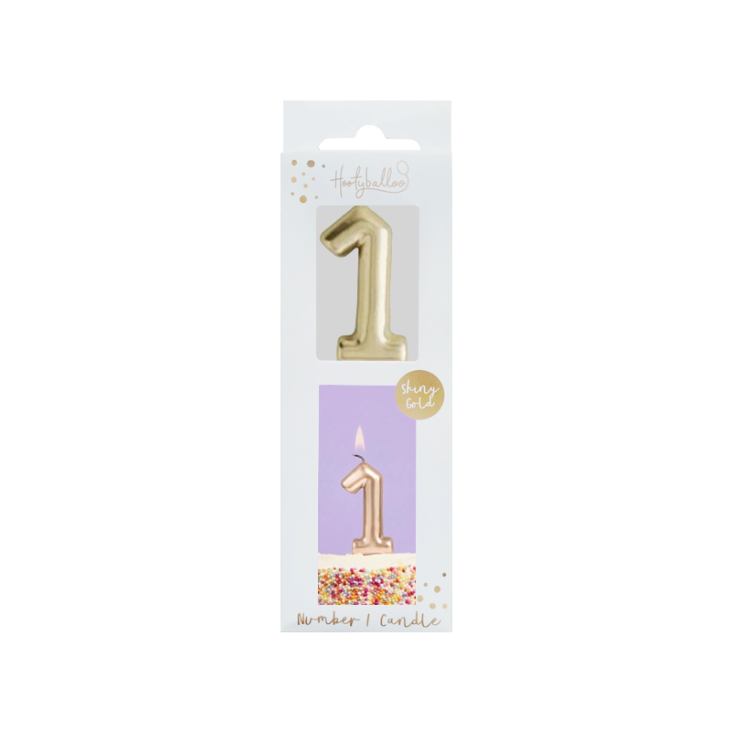 Gold Number 1 Candle