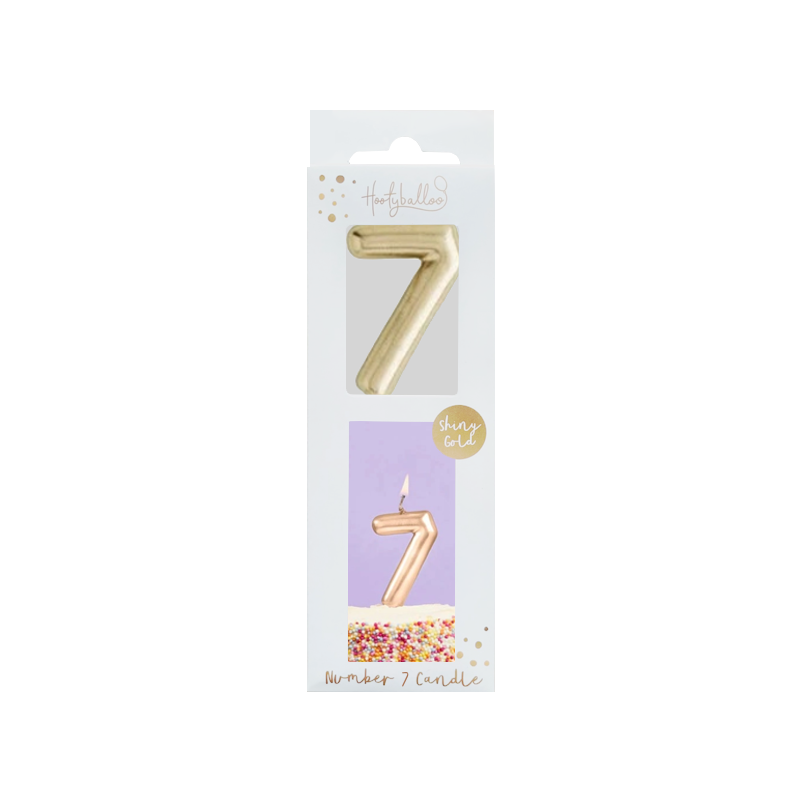 Gold Number 7 Candle