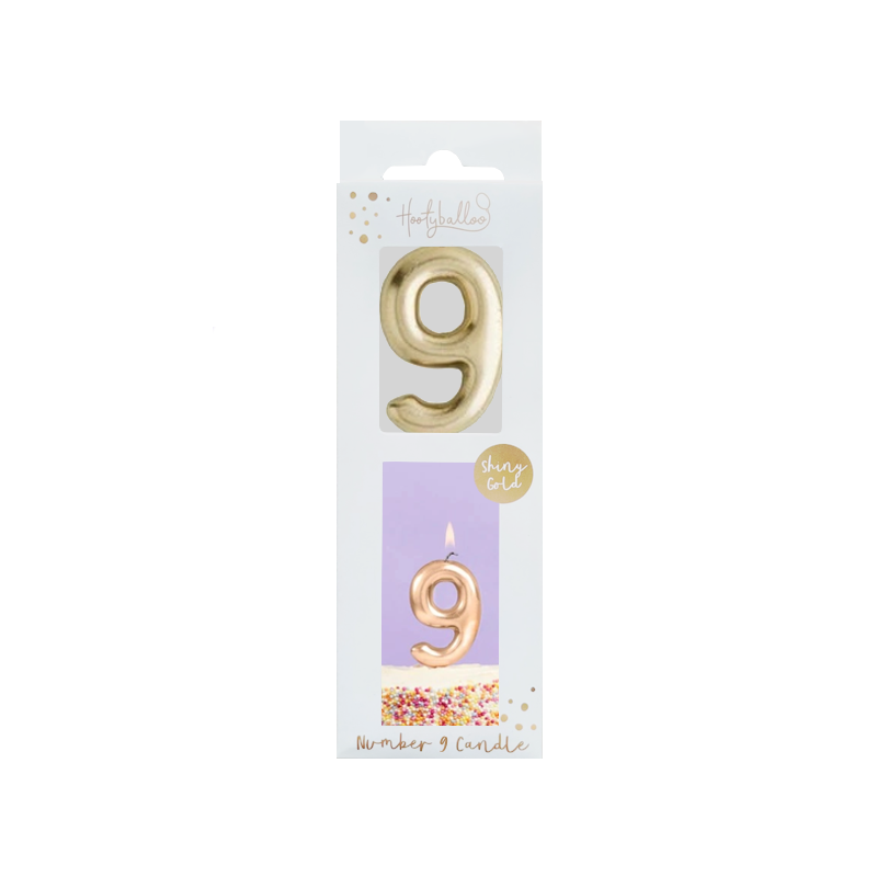 Gold Number 9 Candle