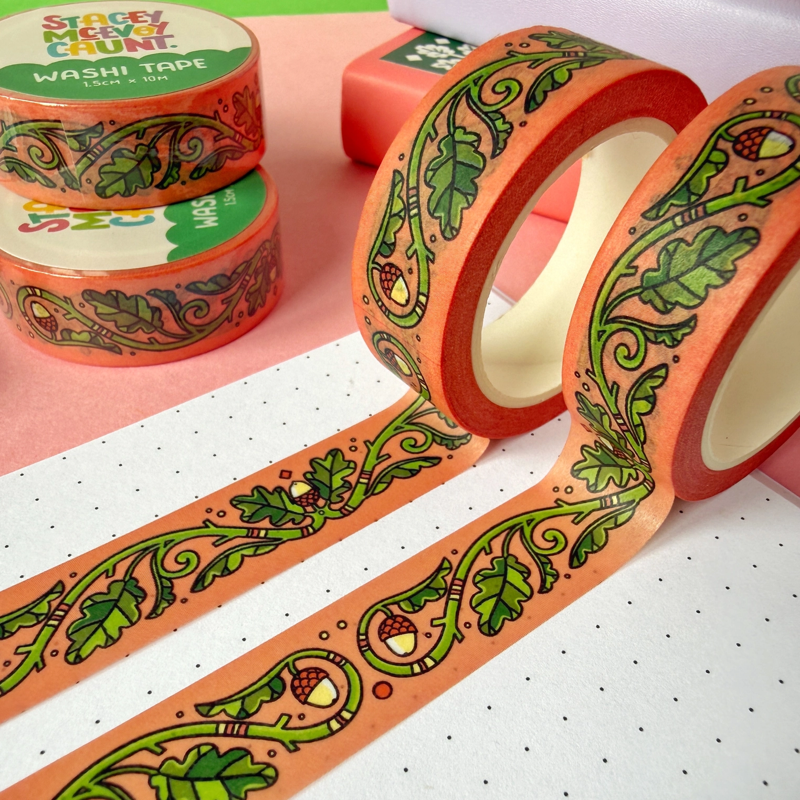 Oak Leaf & Acorn Washi Tape - 15mm