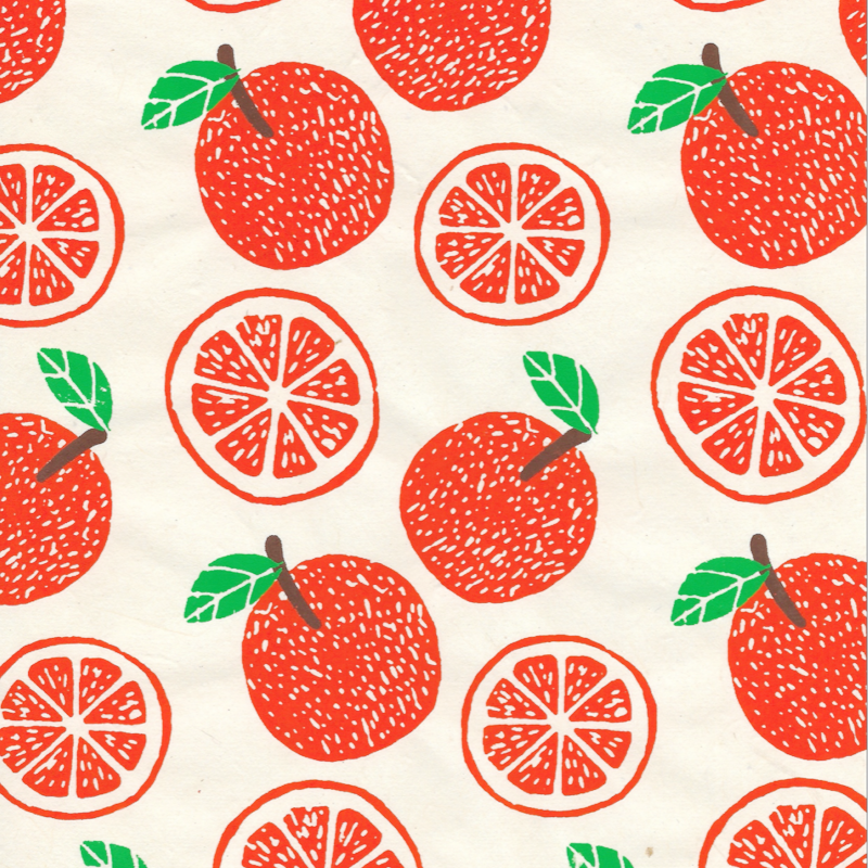 Orange - Orange/Green on Cream