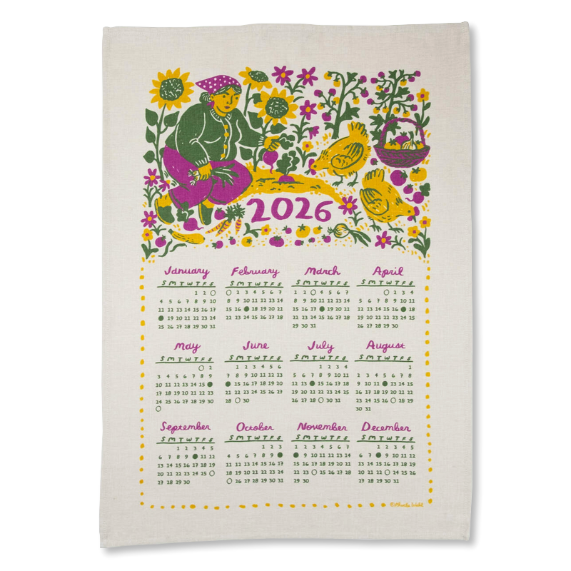 Phoebe Wahl 2026 Tea Towel Calendar