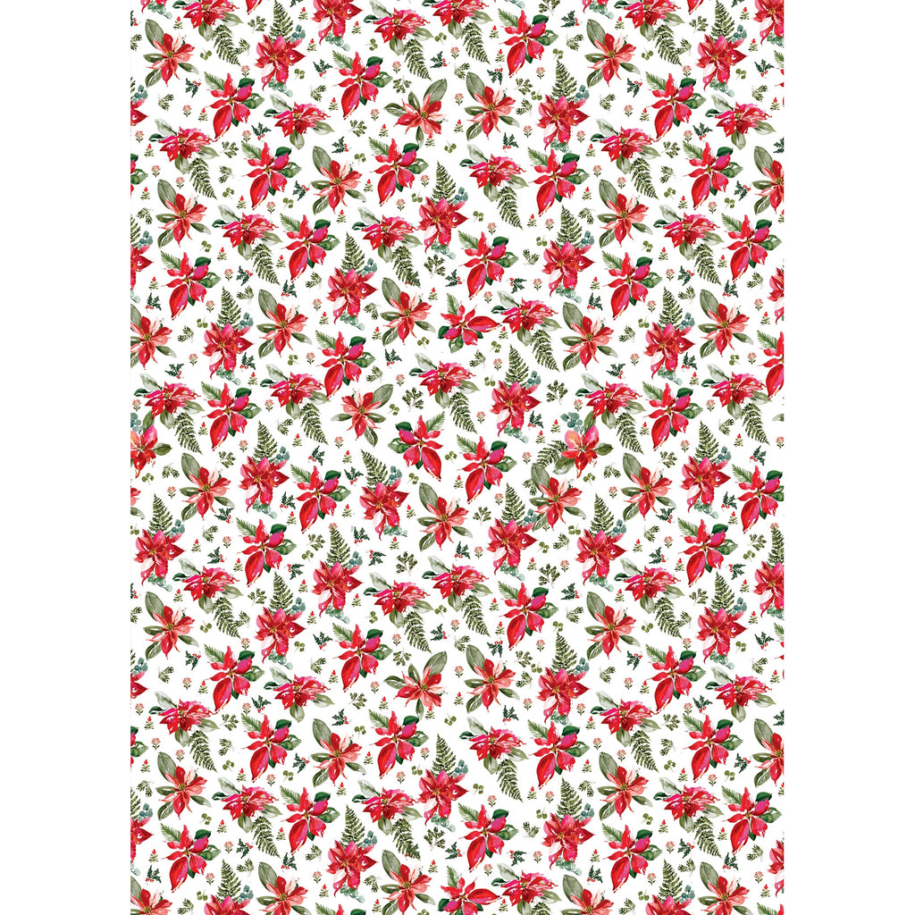 Perfect Poinsettia Double Sided Gift Wrap Sheet