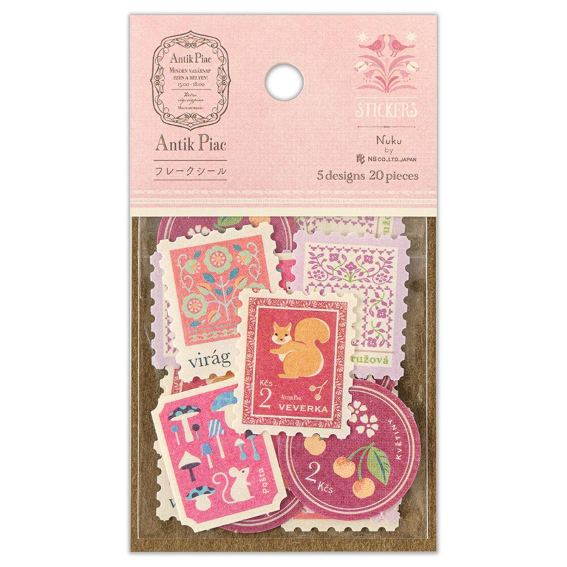 Postage Stamp Sticker Set Pack - Pink