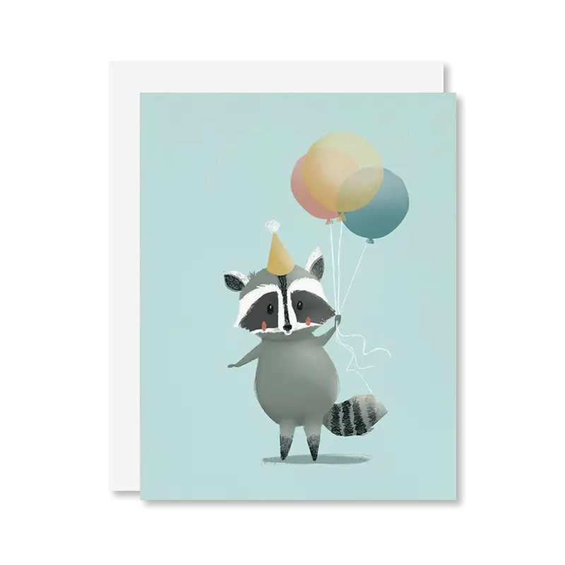 Raccoon Birthday Single Card