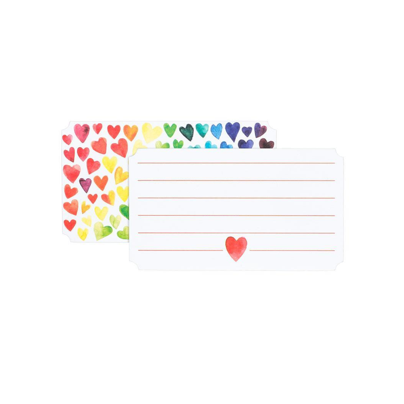 Rainbow Hearts Mini Note Cards