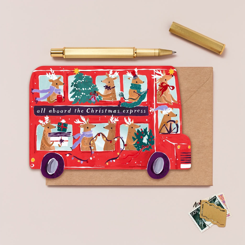 Reindeer Bus Single Card