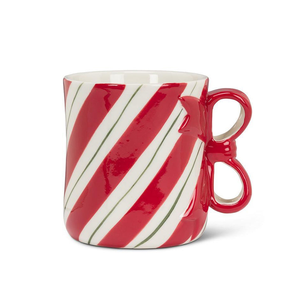 Red Stripe & Ribbon Mug