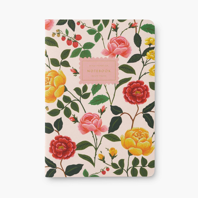 Rifle Paper Co. Roses Notebooks S/3