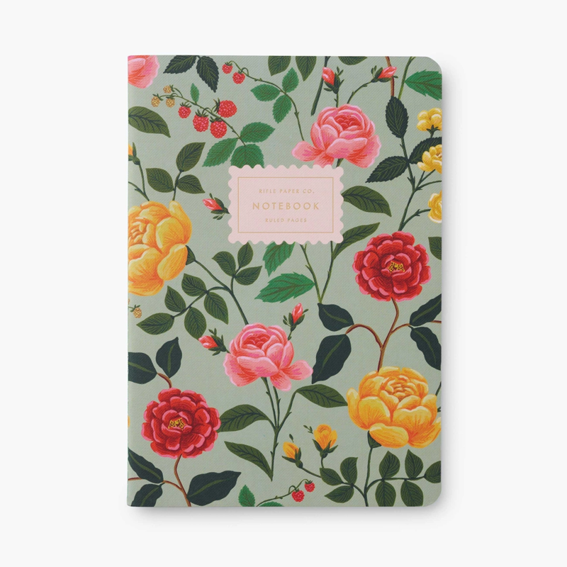 Rifle Paper Co. Roses Notebooks S/3