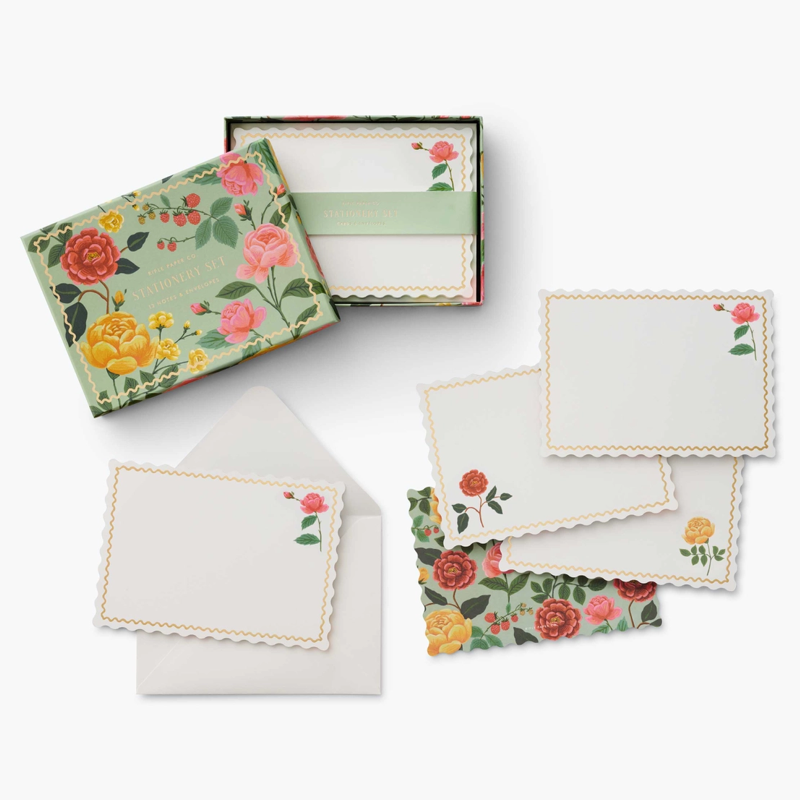Rifle Paper Co. Roses Social Stationery Set