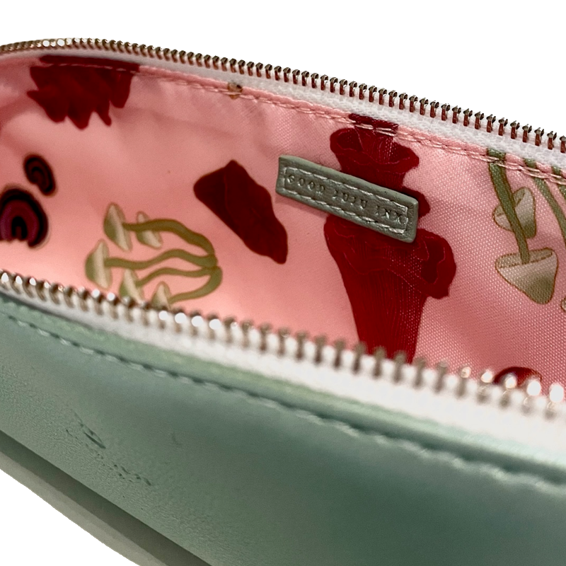 Luxe Slim Pencil Pouch - Metallic Seafoam Green