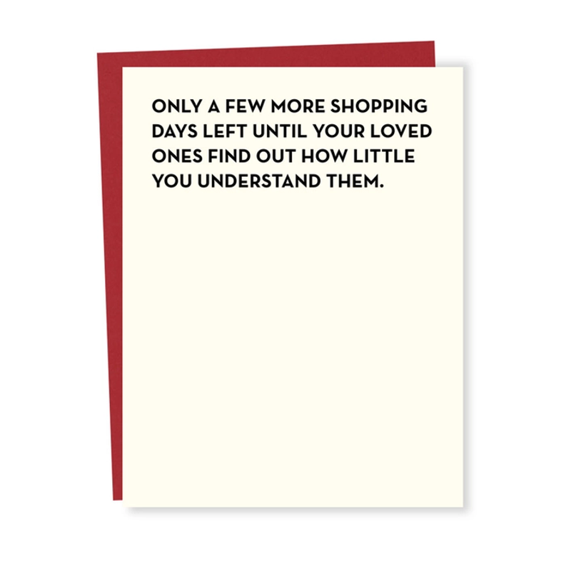 Shopping Days Single Card