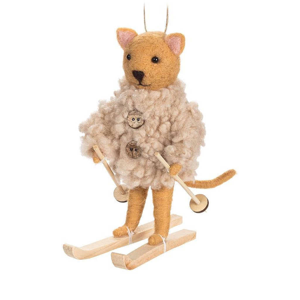 Skiing Cat Ornament