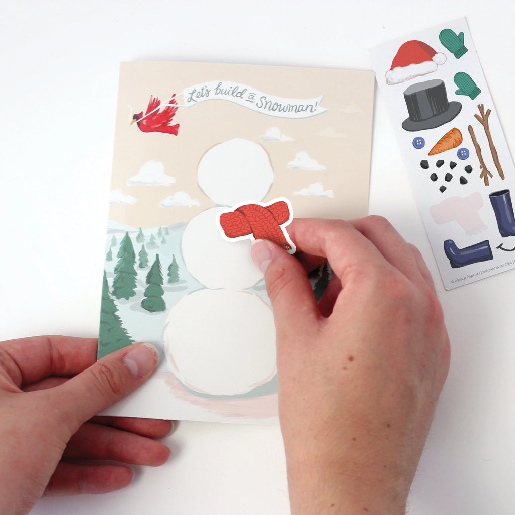Build A Snowman Sticker Scene Single Card