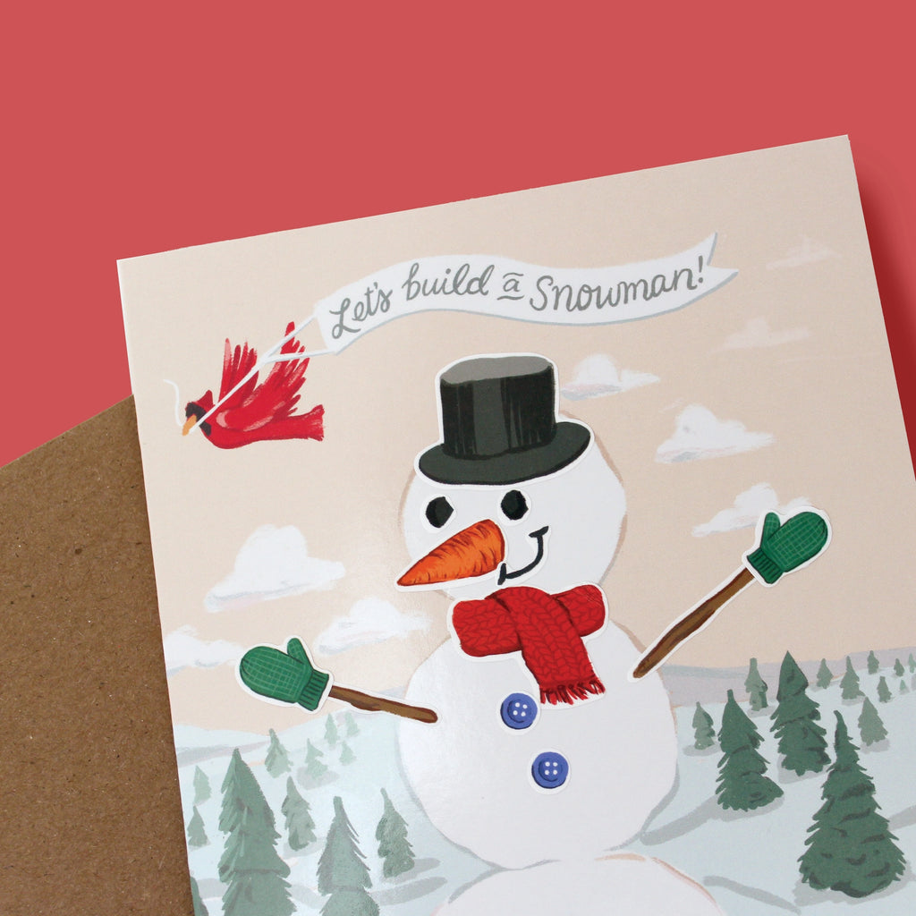 Build A Snowman Sticker Scene Single Card
