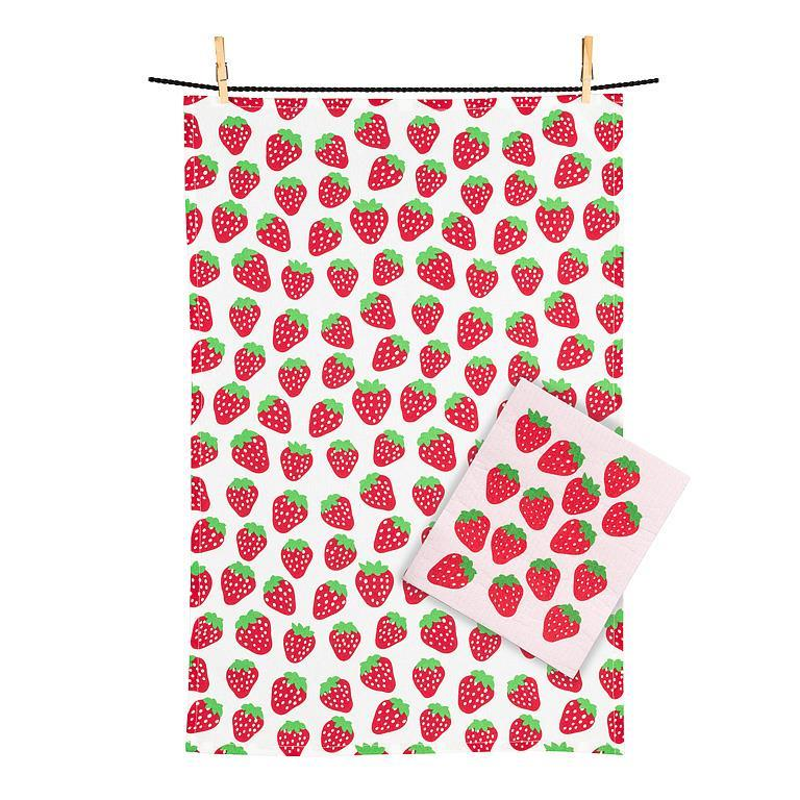 Strawberry Dishcloth & Kitchen Towel Set