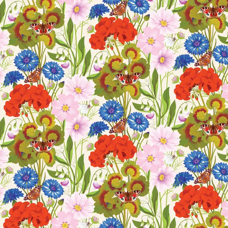 Summer Floral Gift Wrap Sheet