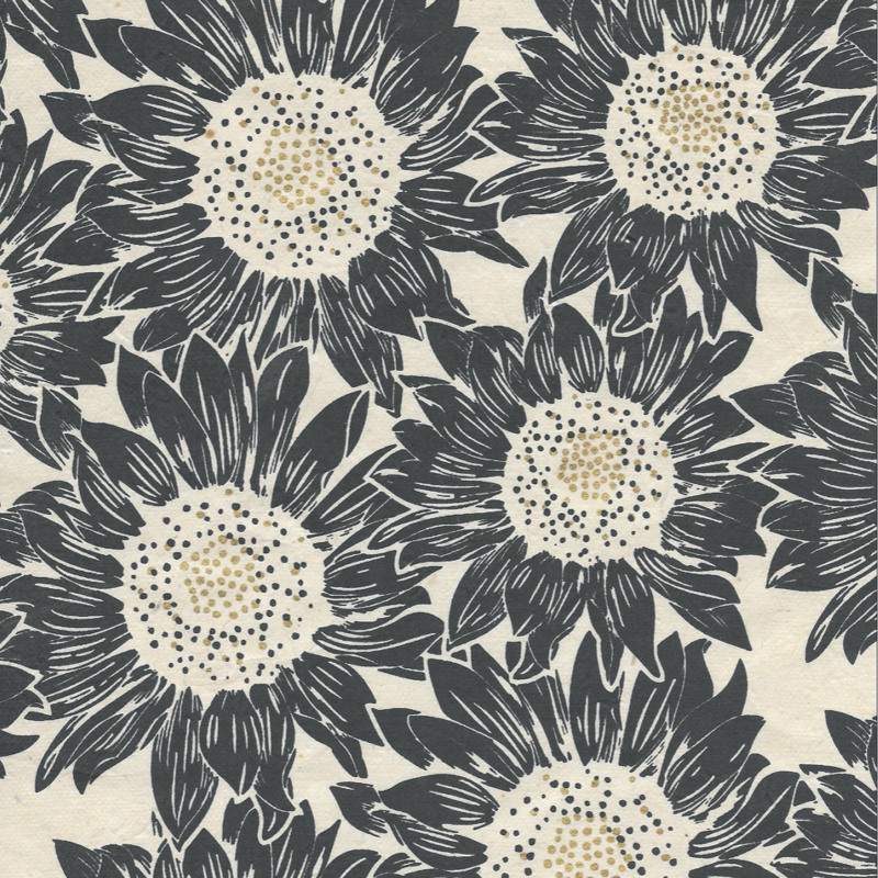 Sunflower - Black/Gold on Cream