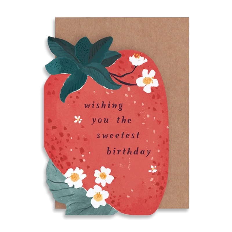 Sweet Strawberry Birthday Single Card
