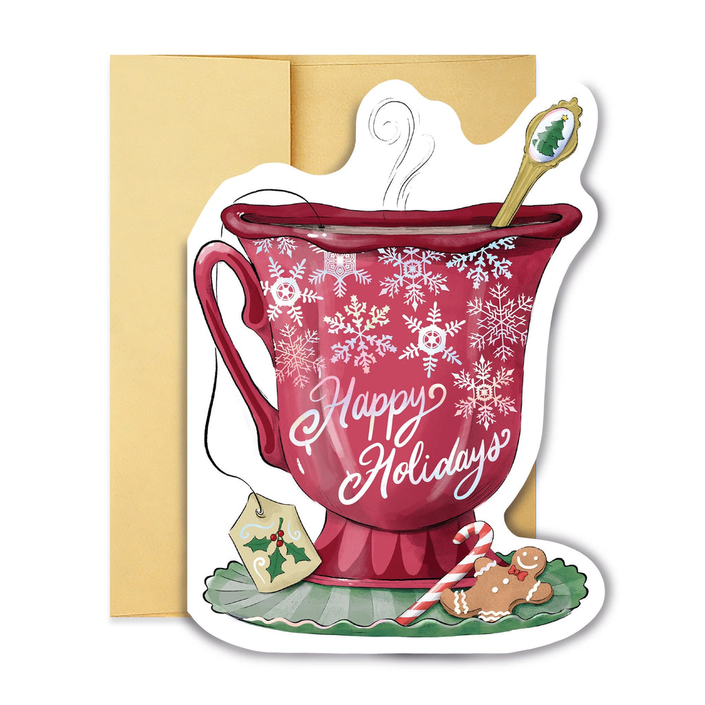 Happy Holidays Teacup Single Card