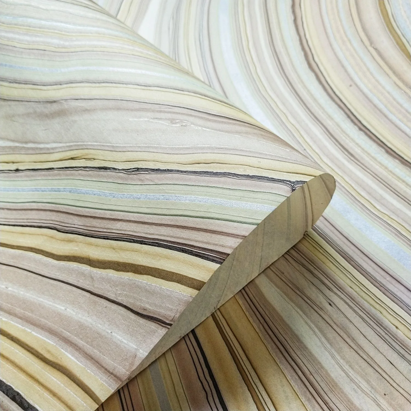 Thai Marbled Paper - Beige/Brown/Dusk/Silver Grey
