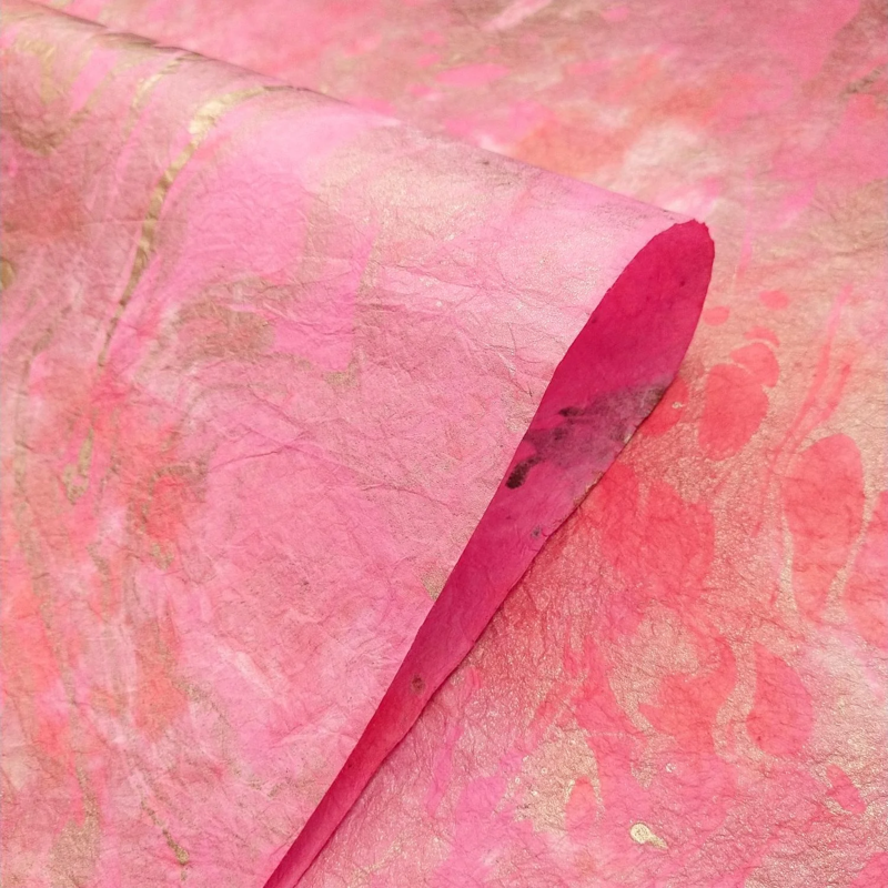 Thai Marbled Momi - Pink/Peach/Gold