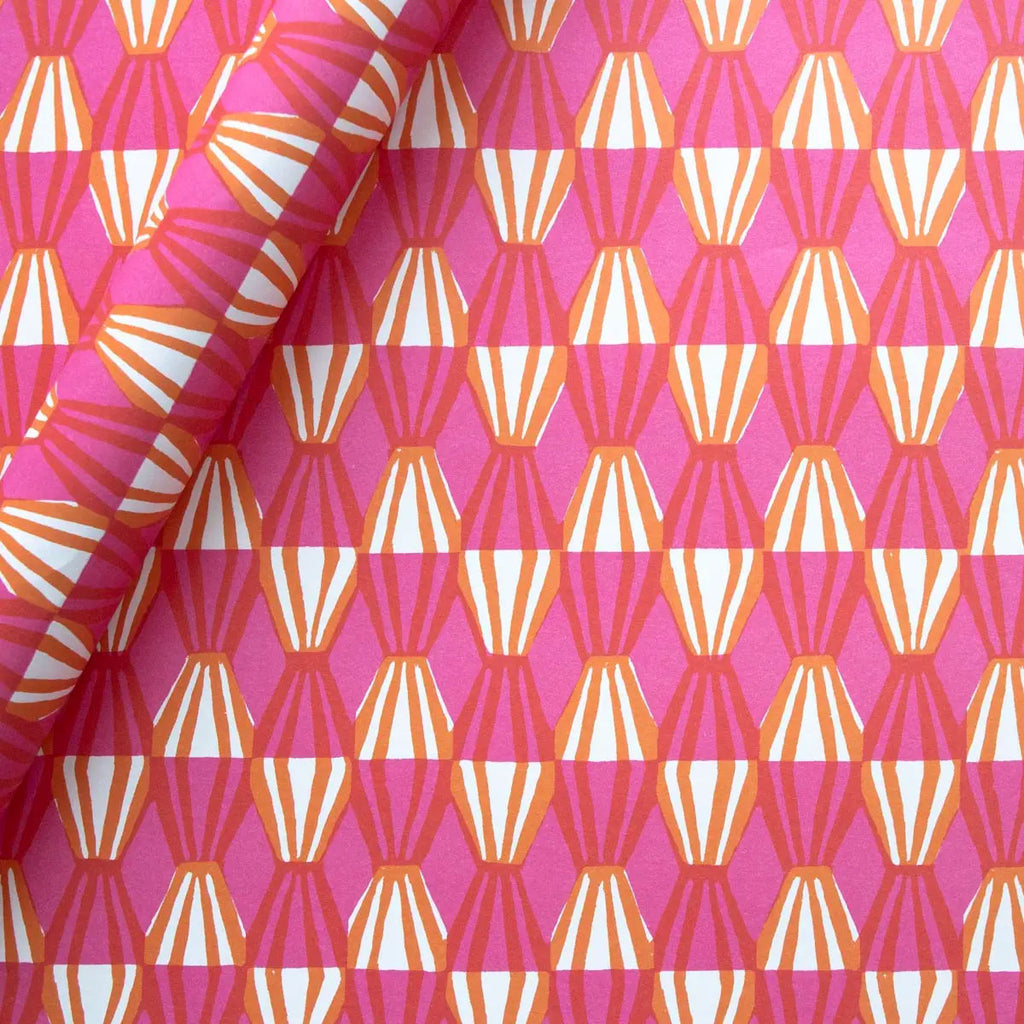 Bright Pink Threadwork Patterned Paper Gift Wrap