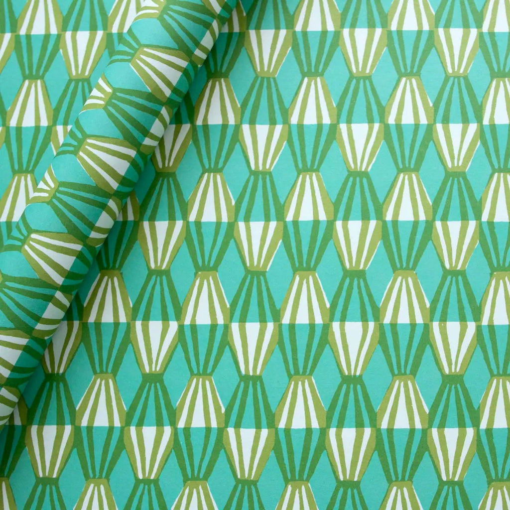 Sap Green Threadwork Patterned Paper Gift Wrap
