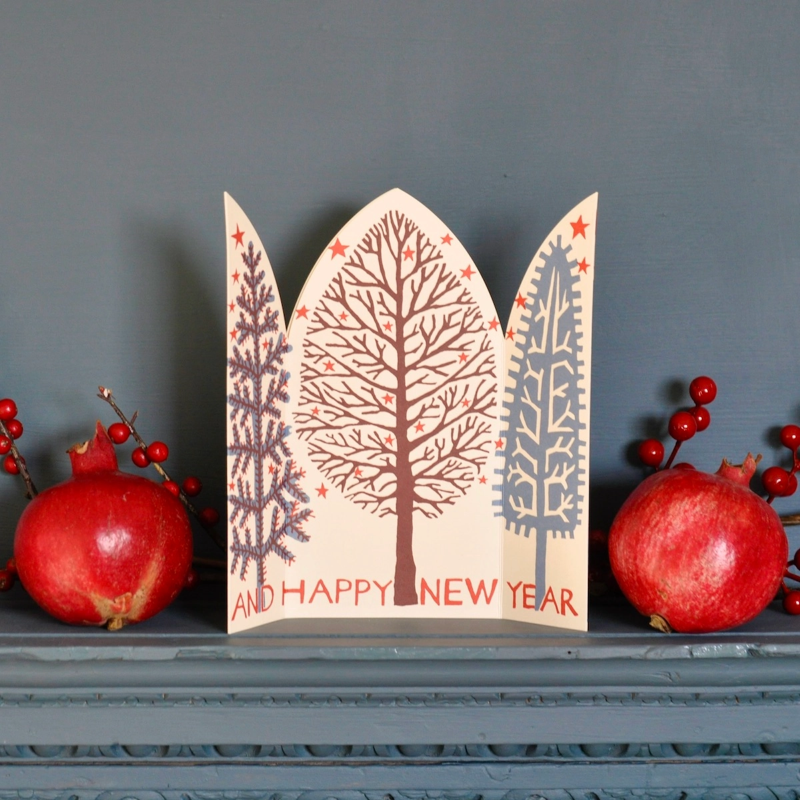 Winter Trees Triptych Card
