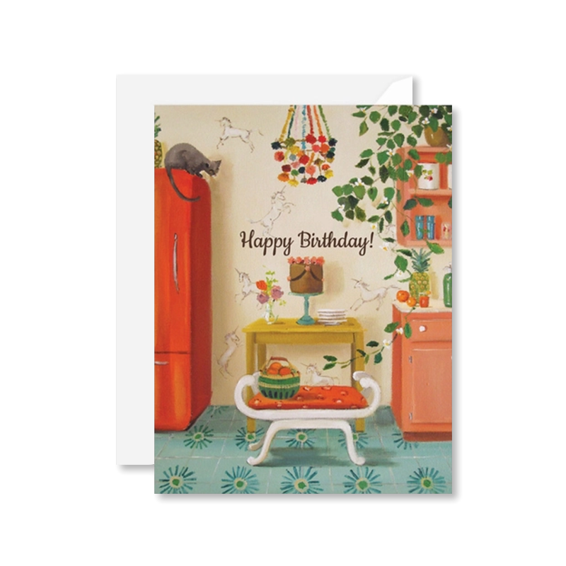 Unicorns Happy Birthday Single Card