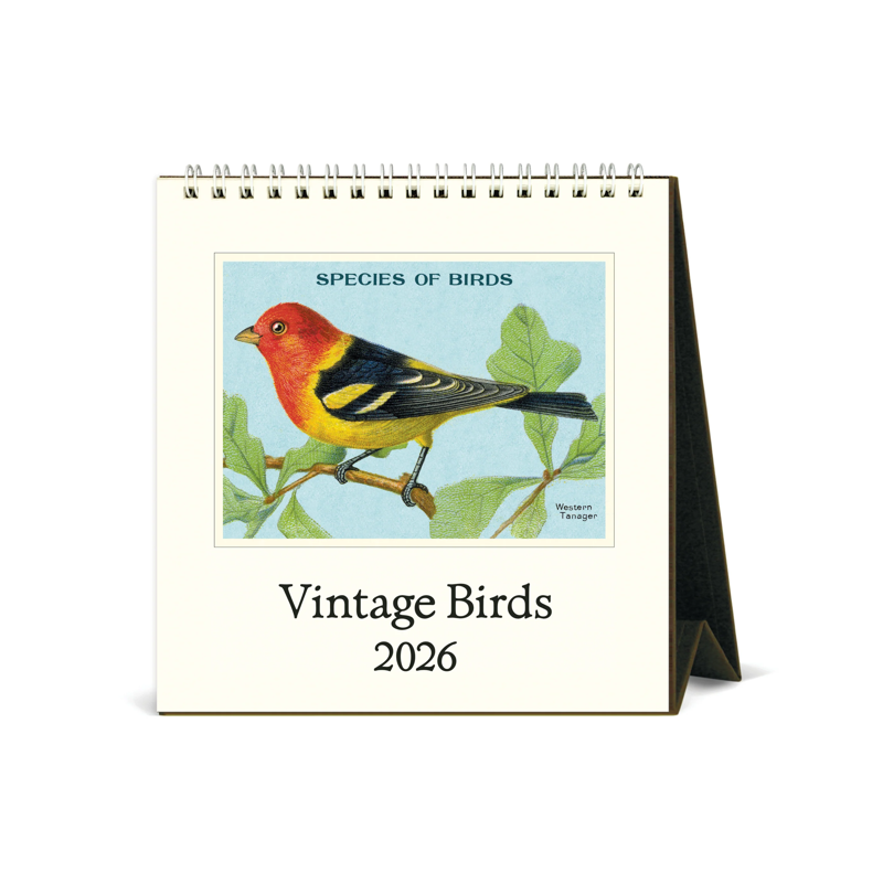 2026 Vintage Birds Desk Calendar