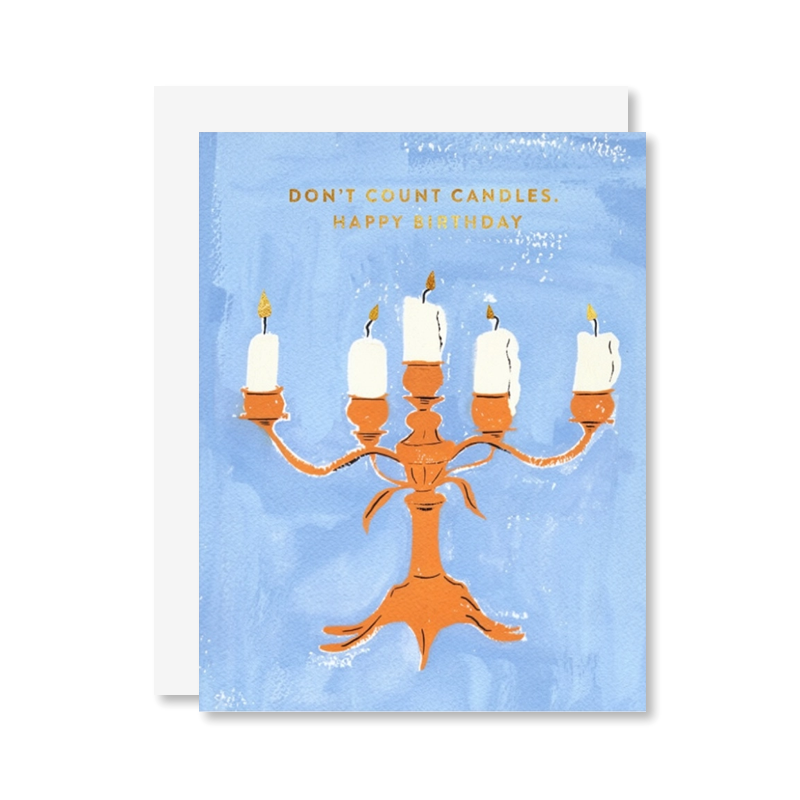 Vintage Birthday Candles Single Card