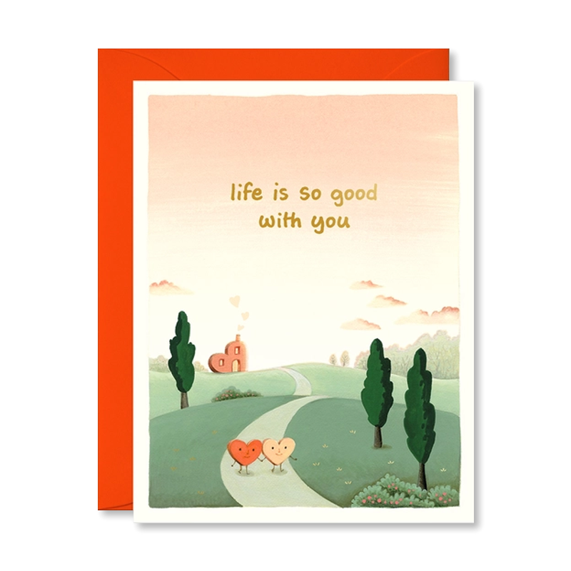 Walking Hearts Single Card