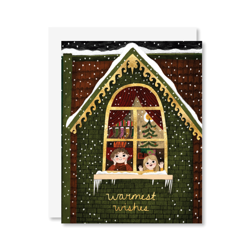 Warm Snowy Wishes Single Card