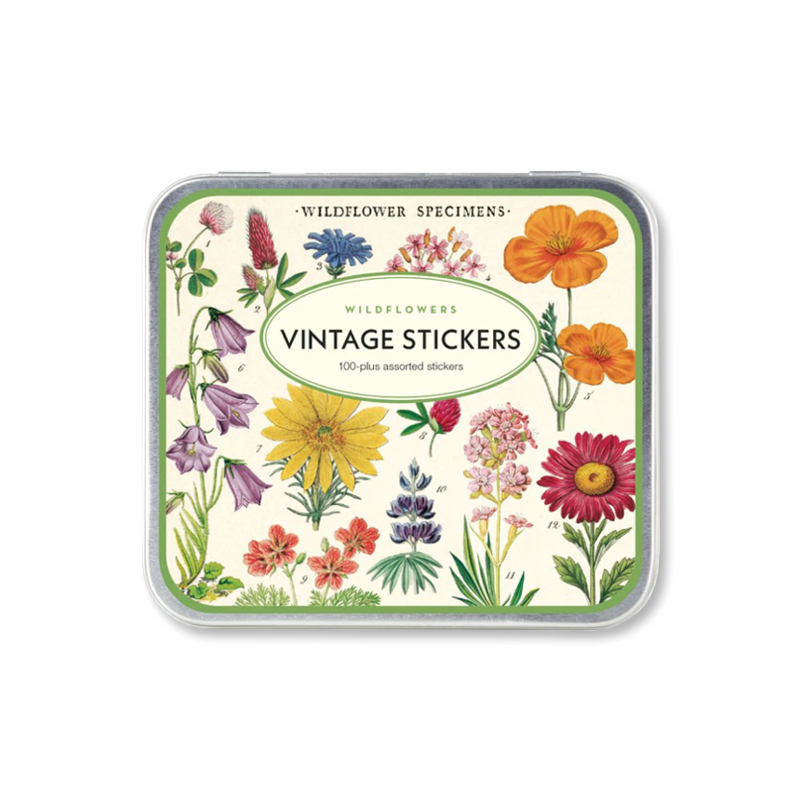 Wildflowers Vintage Sticker Tin