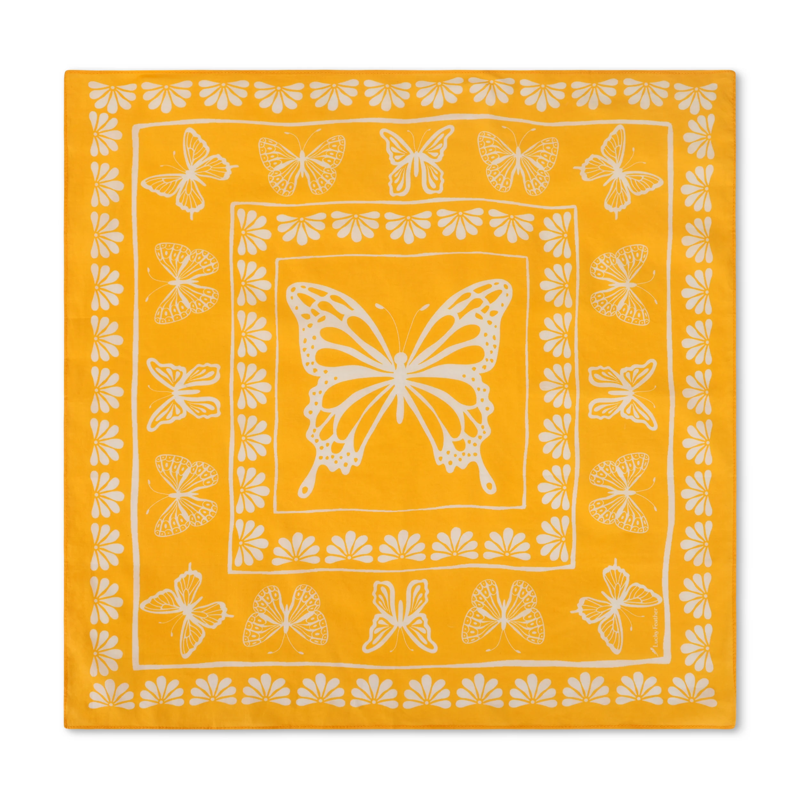 Yellow Butterflies Happiness Bandana