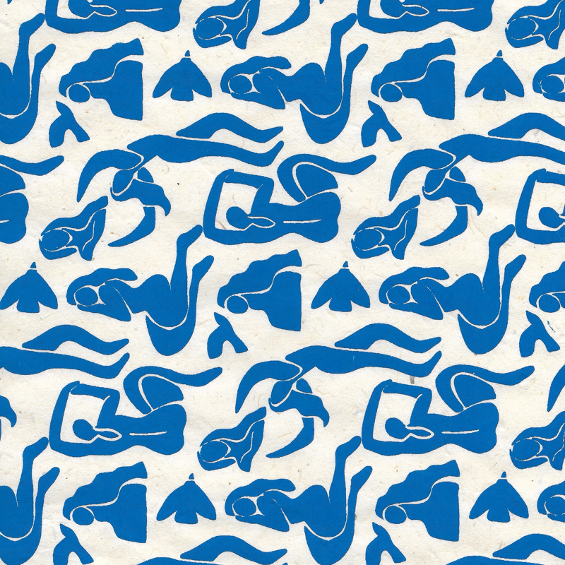 Yoga Girls - Blue on Cream